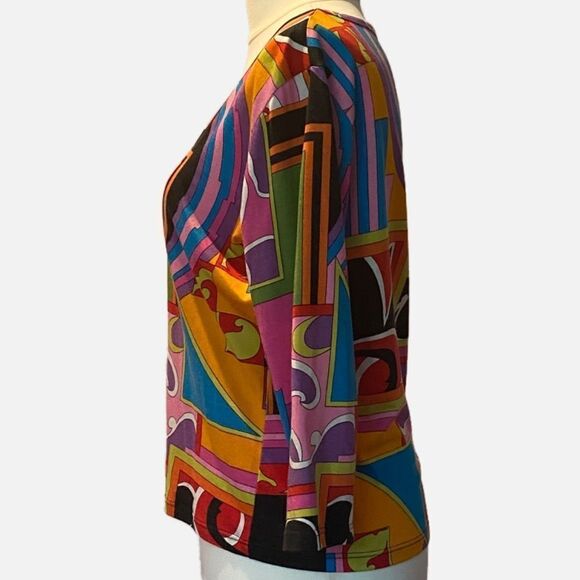 0152 Norm Thompson Color Block Long Sleeve Shirt Top Size XL New - Picture 2 of 6